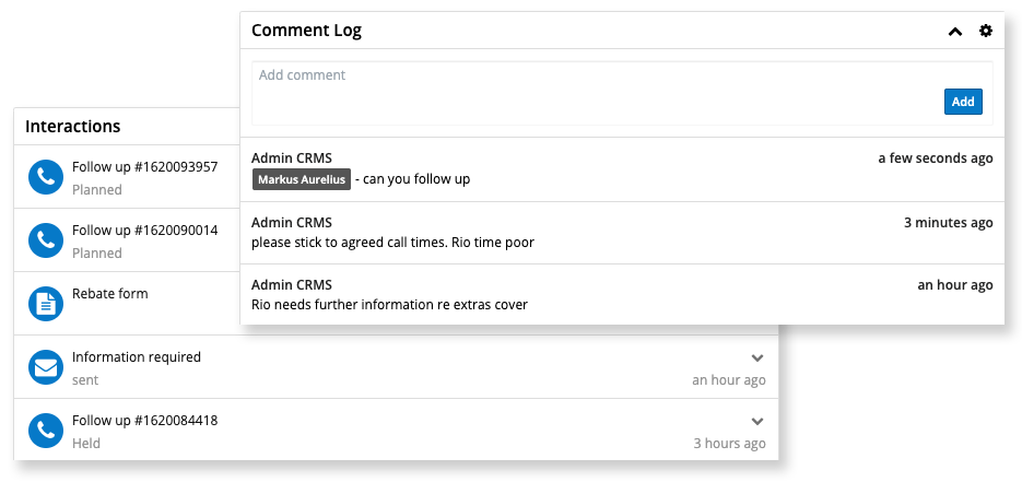 SingleView Comments and Interactions